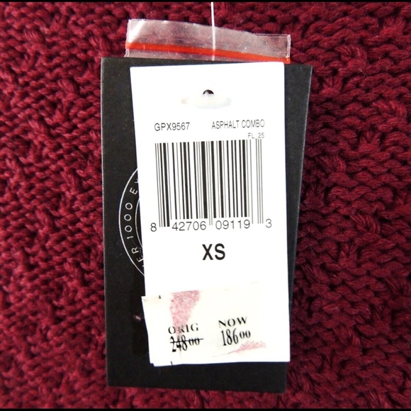 Bloomingdales Pullover Sweater Wool Knit Gray/Burgundy High Neck Size XS - Picture 12 of 13